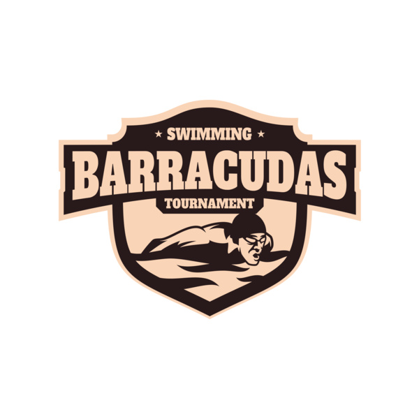 Barracudas Swimming Tournament logo template Miniatura