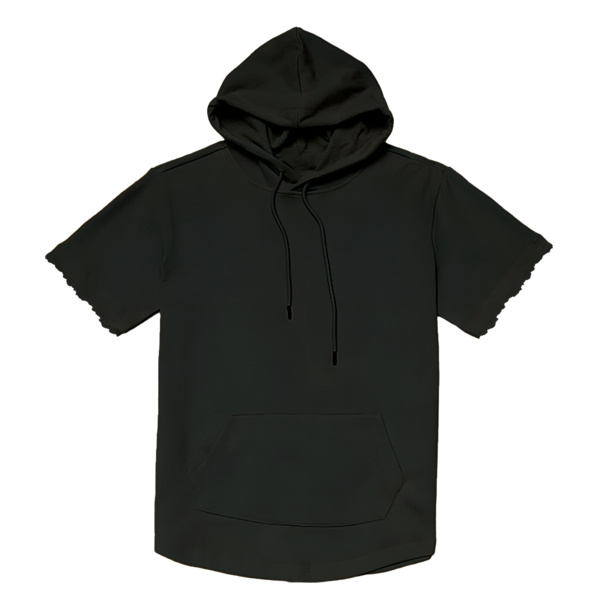 Hoodie Manga Corta Unisex: Gorro y Bolsa Miniatura