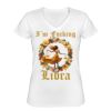 Playera Dama: Algodón Peinado Cuello V Miniatura